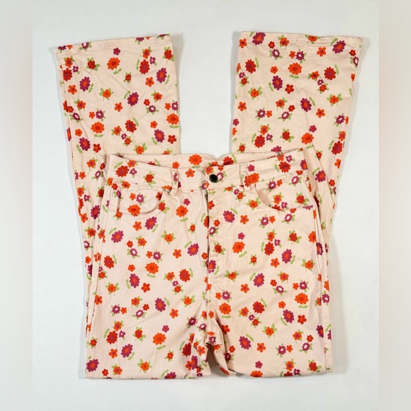 VINTAGE SUPPLY Ditsy Floral Flare Leg Jeans- Women’s Size US10 - Picture 4 of 12